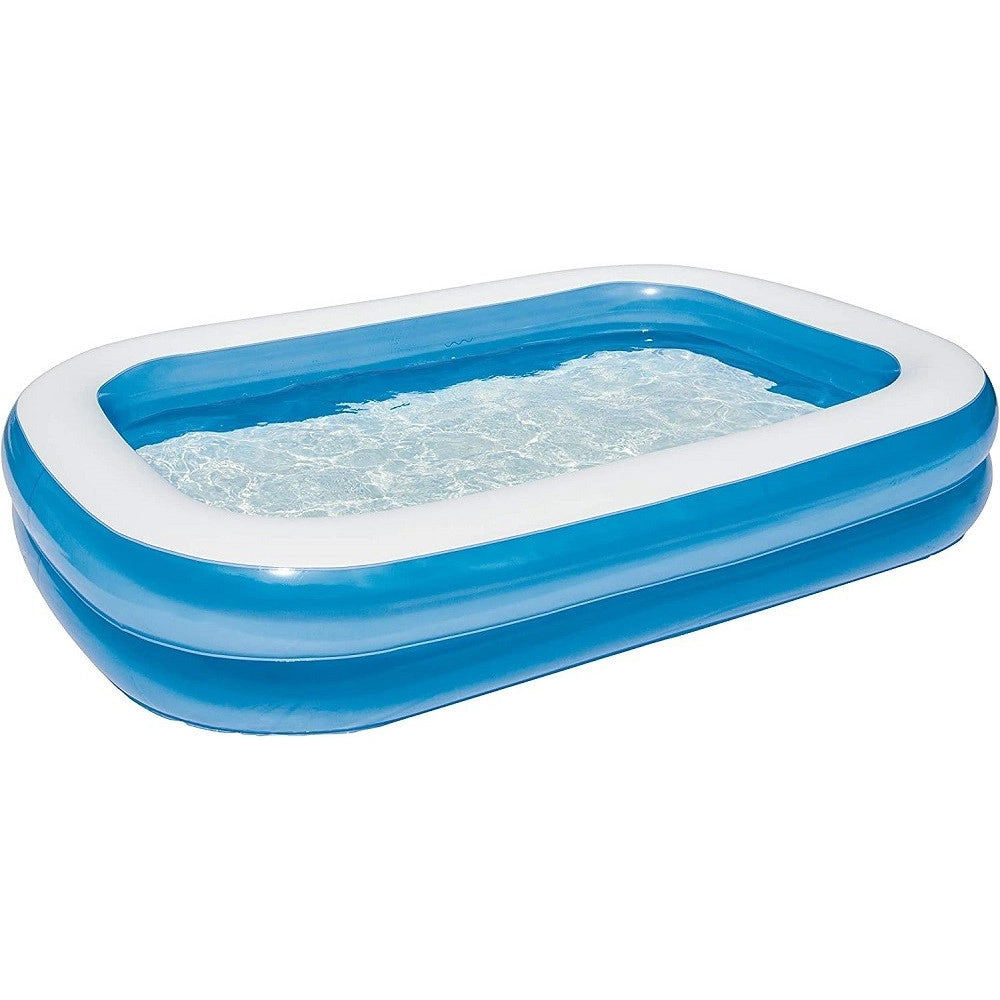 Trade Shop - Piscina Gonfiabile Family Rettangolare A 2 Anelli 262x175x51cm 54006 Per Bambini -