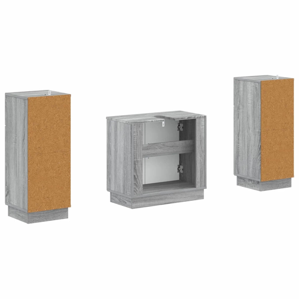 Set di Armadi da Bagno da 2 Pezzi HOORN Sonoma grigio 3418041