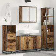 Set di mobili per il bagno con cassetto 4 pcs Legno vecchio 3402482