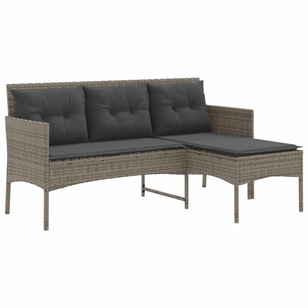 Set Divano da Giardino con cuscino 2 pcs polyrattan