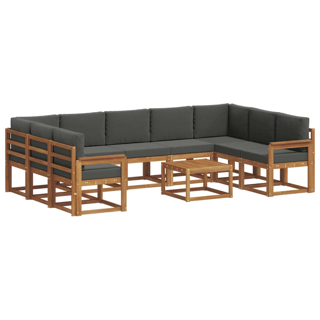 Set di divani da esterno 10 pcs Naturale e Antracite 3367010