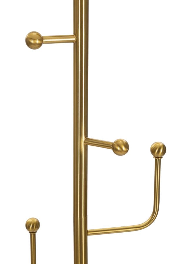 Lampada da Terra Appendiabiti Ø41x173 cm in Ferro e Tessuto Oro e Bianco