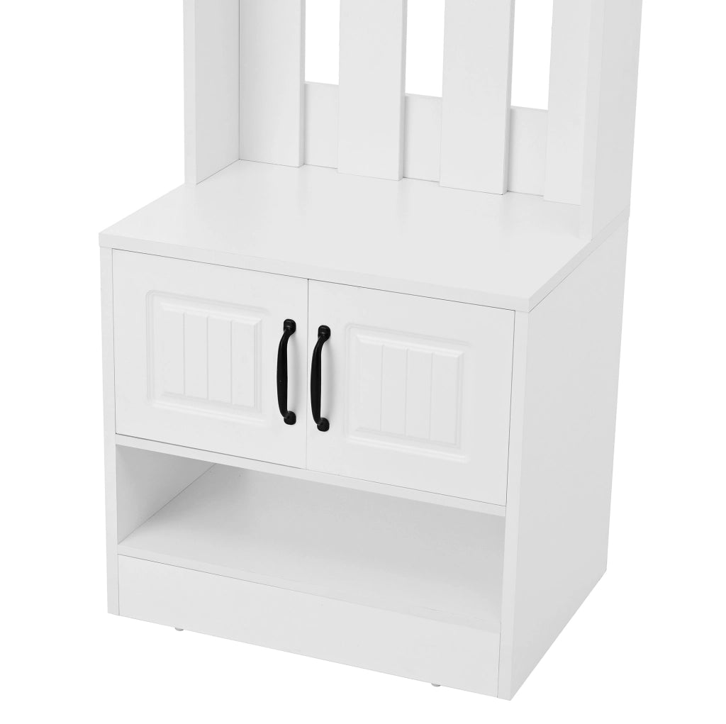 Mobile ingresso con scarpiera e guardaroba; 50 × 36 × 190 cm; pannello truciolare bianco