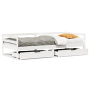 Letto singolo | Letto per adulti | Dormeuse con Cassetti 90x200 cm Legno Massello Pino