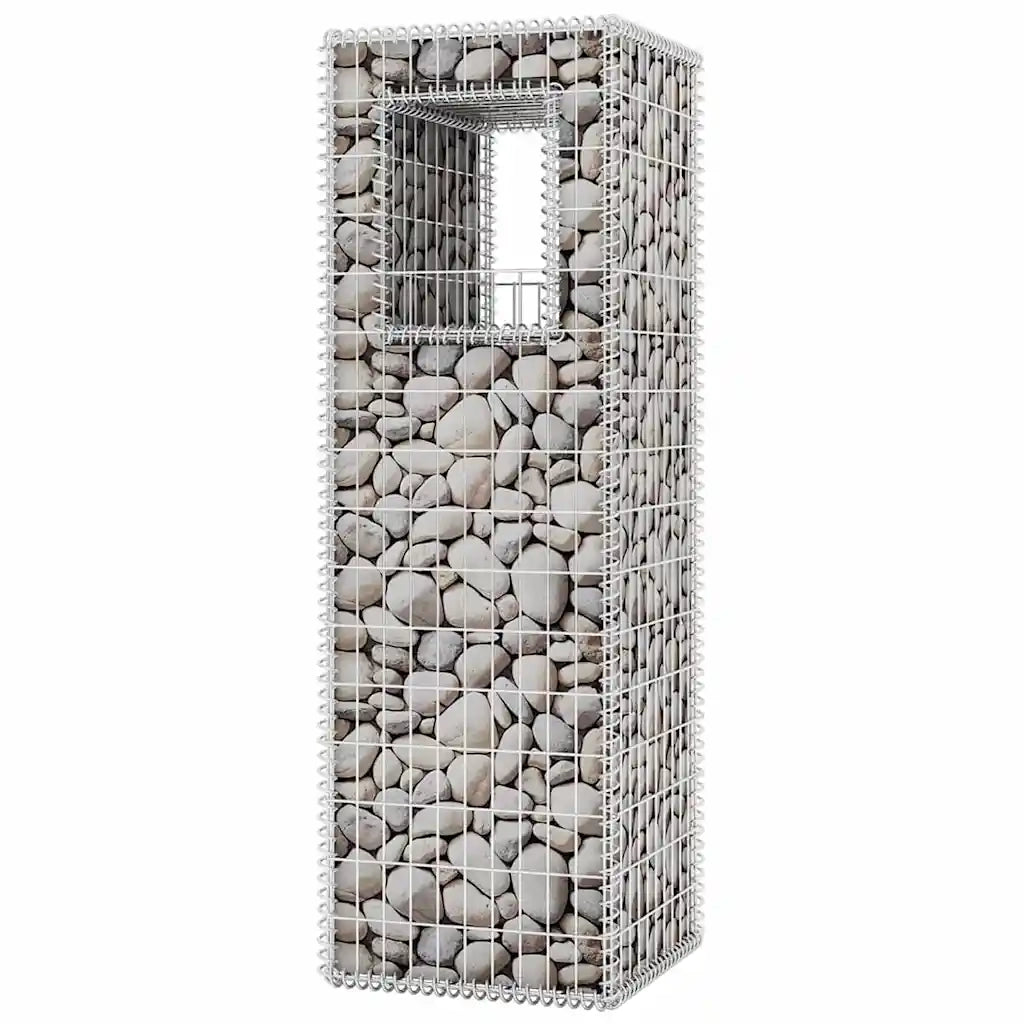 Pali/Fioriere in Gabbione in Rete 2 pz in Acciaio 50x50x160 cm 142542
