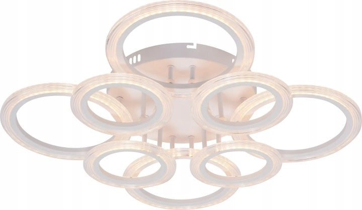 Plafoniera LED anelli bianca 8 luci 128W Vargo