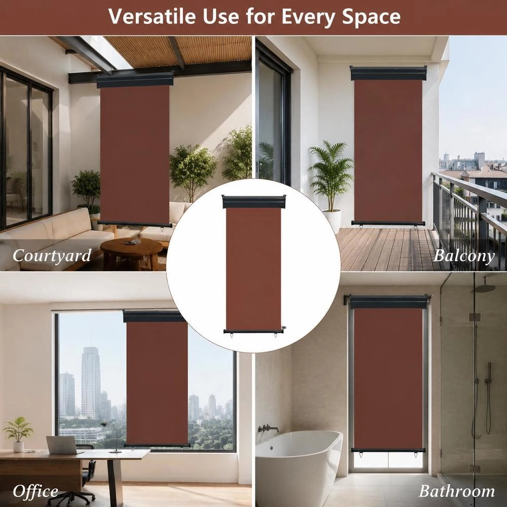 Balcony Side Awning 85x250 Cm Brown