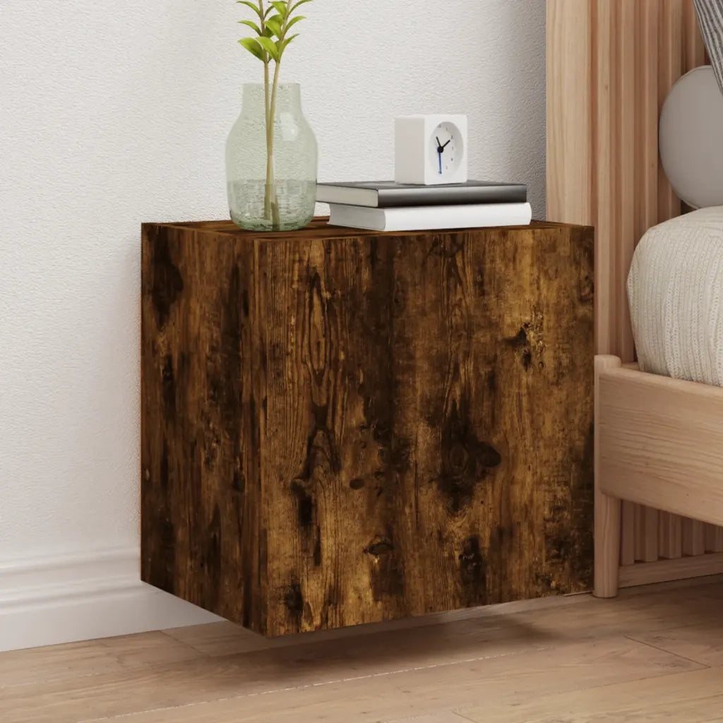 Mobili TV Parete 2pz | Armadietto TV | Mobile Porta TV Rovere Fumo 40,5x30x40cm Legno Multistrato