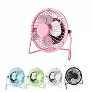 MINI VENTILATORE 4 PALE FAN USB IN METALLO INTERRUTTORE PER PC  13 CM
