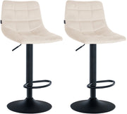 2er Set Barhocker Jerry Samt schwarz