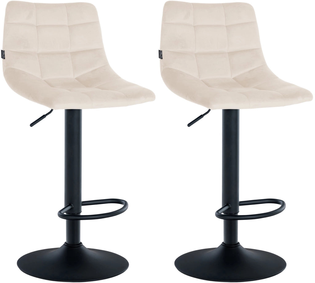 2er Set Barhocker Jerry Samt schwarz