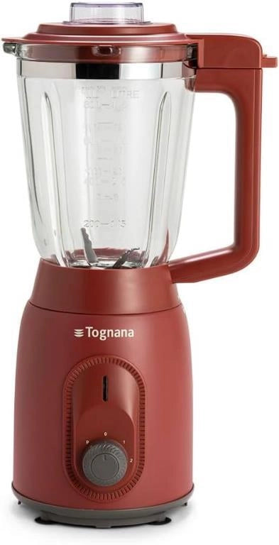 Frullatore Mixer con Bicchiere in Vetro Iridea Rosso 300 Watt Tognana