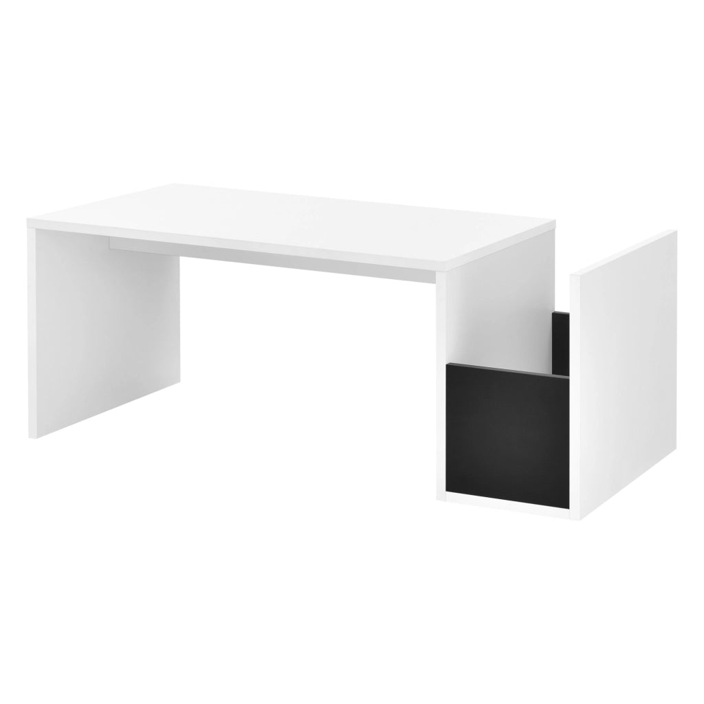 Tavolino da Salotto Bollnäs con Vano Aperto Laterale 90 x 45 x 35 cm - Bianco [en.casa]