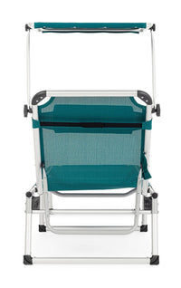 Set 4 Lettini Prendisole da Giardino con Tettuccio 58x193x76 cm in Alluminio Cayo Ottanio