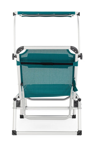 Set 4 Lettini Prendisole da Giardino con Tettuccio 58x193x76 cm in Alluminio Cayo Ottanio