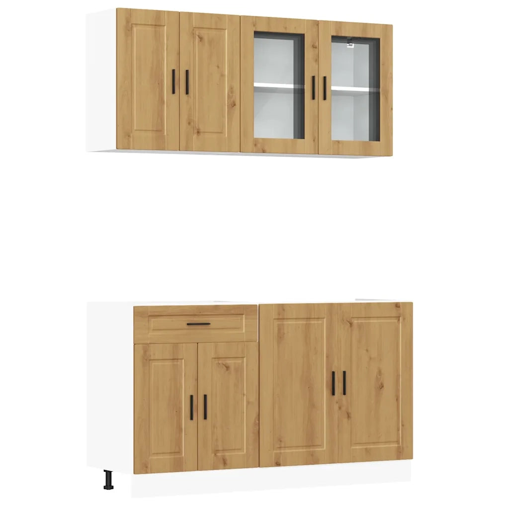 vidaXL Set Mobili da Cucina 4 pz Kalmar Rovere Artigianale Truciolato