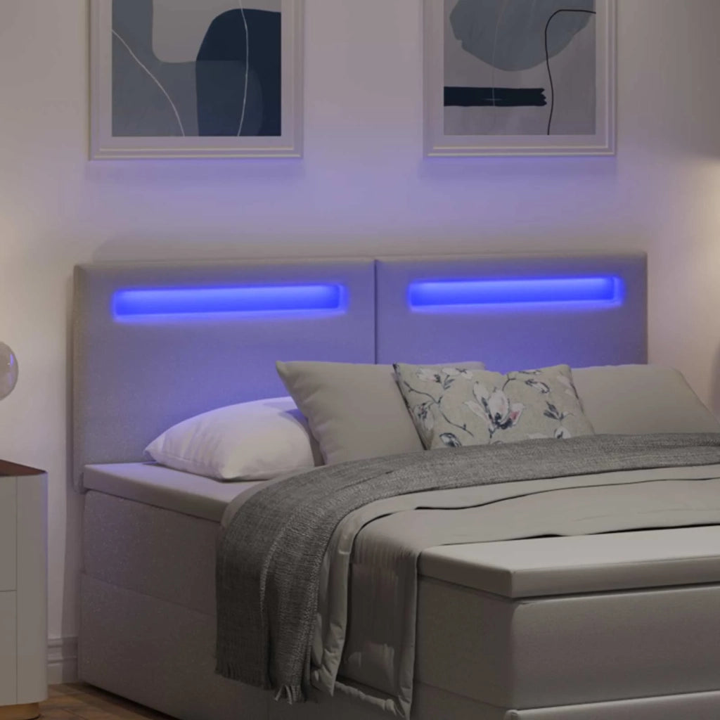 Testiera LED Bianco 144 cm Pelle Sintetica 42007302