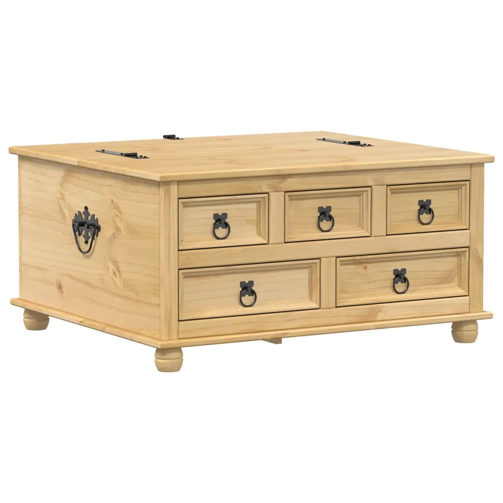 Scatola Portaoggetti Corona 90x78x45 cm Legno Massello di Pino 4002770