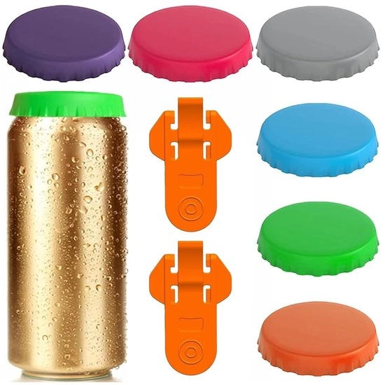 Set di Detersivi in Silicone da 6 - Reutilizzabile - Chiusura Aria Streta - Colorato - Per Bottiglie - Materiale Sicuro per Alimenti - Coperture di Bottiglia