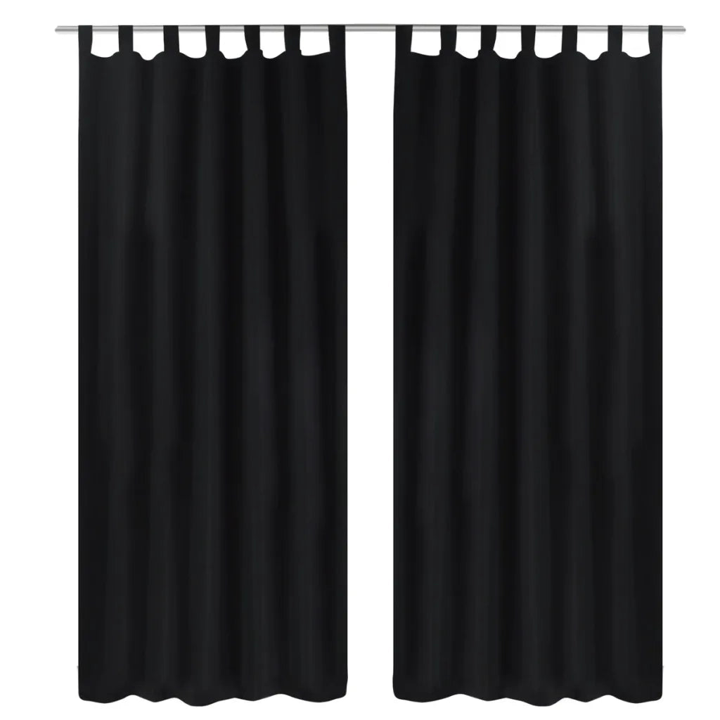 Tende Micro-Raso Nere 2 pezzi con Occhielli 140 x 175 cm cod mxl 59041