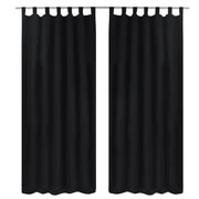 Tende Micro-Raso Nere 2 pezzi con Occhielli 140 x 175 cm cod mxl 59041
