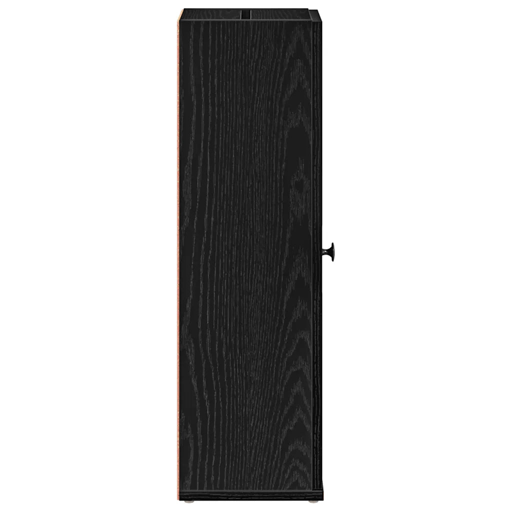 Mobile da Bagno con Portarotolo Nero 20,5x22x72 cm 858516