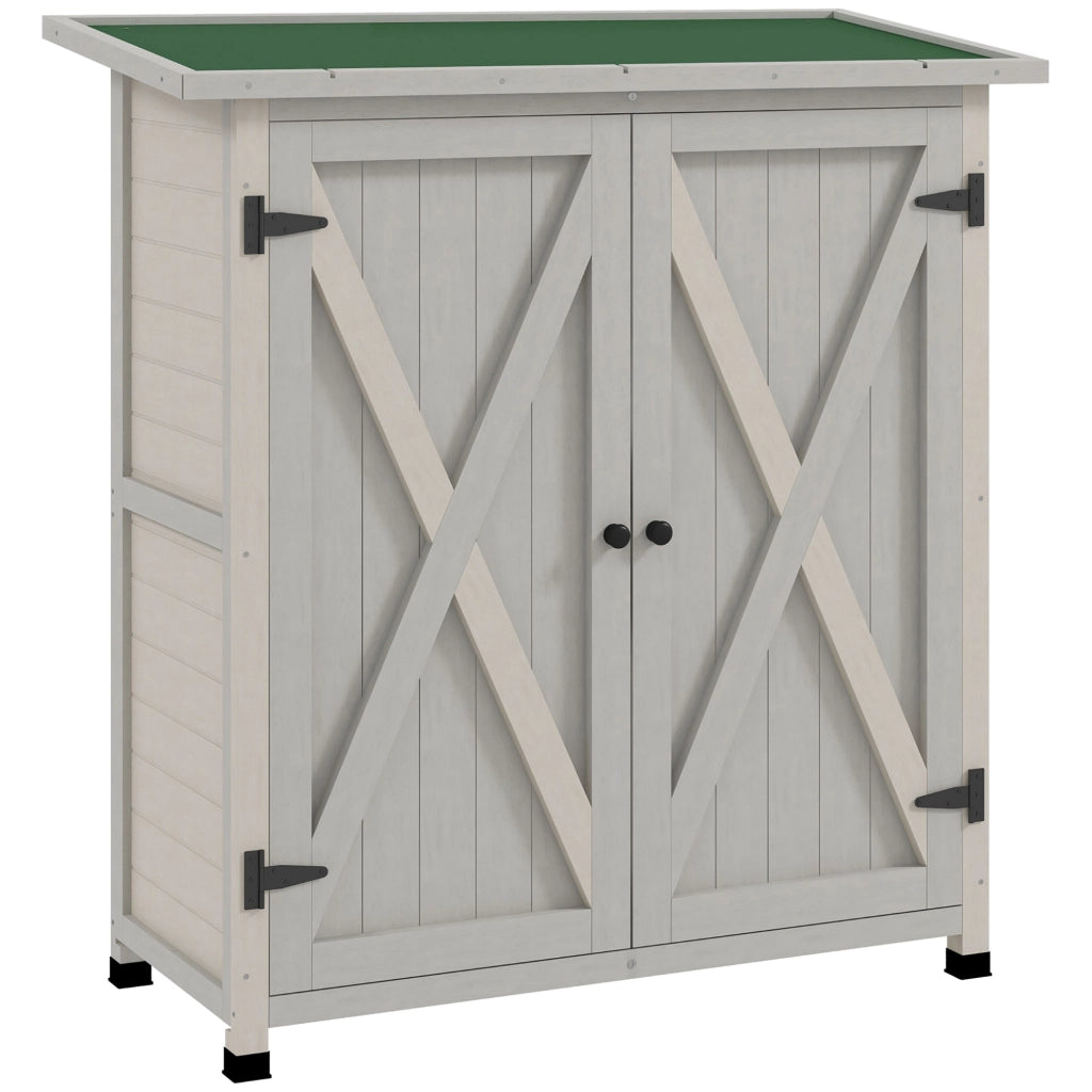 Armadio da Giardino ¨C Zephmum ¨C 2 Porte 2 Ripiani Grigio