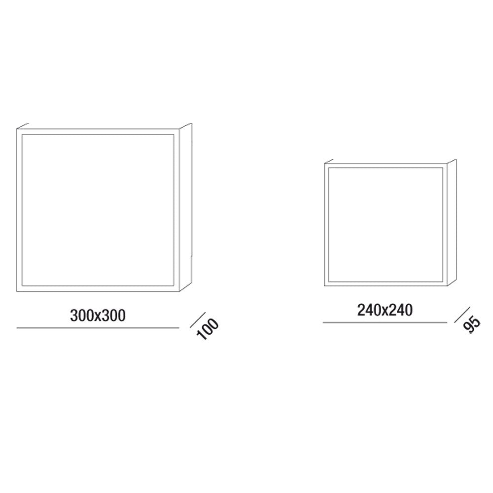 Oban Plafoniera LED Quadrata 15W 1900lm 4000K Bianco in Policarbonato IP65 per Esterni e Interni - Made in Italy - Codice 3205-62-102