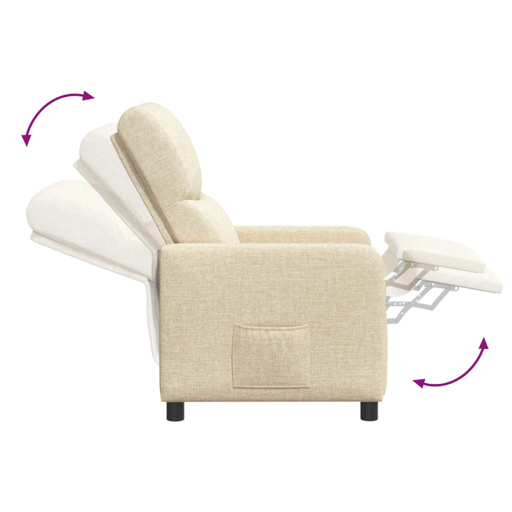 Divano Sedia-Poltrona reclinabile Crema Tessuto 669607