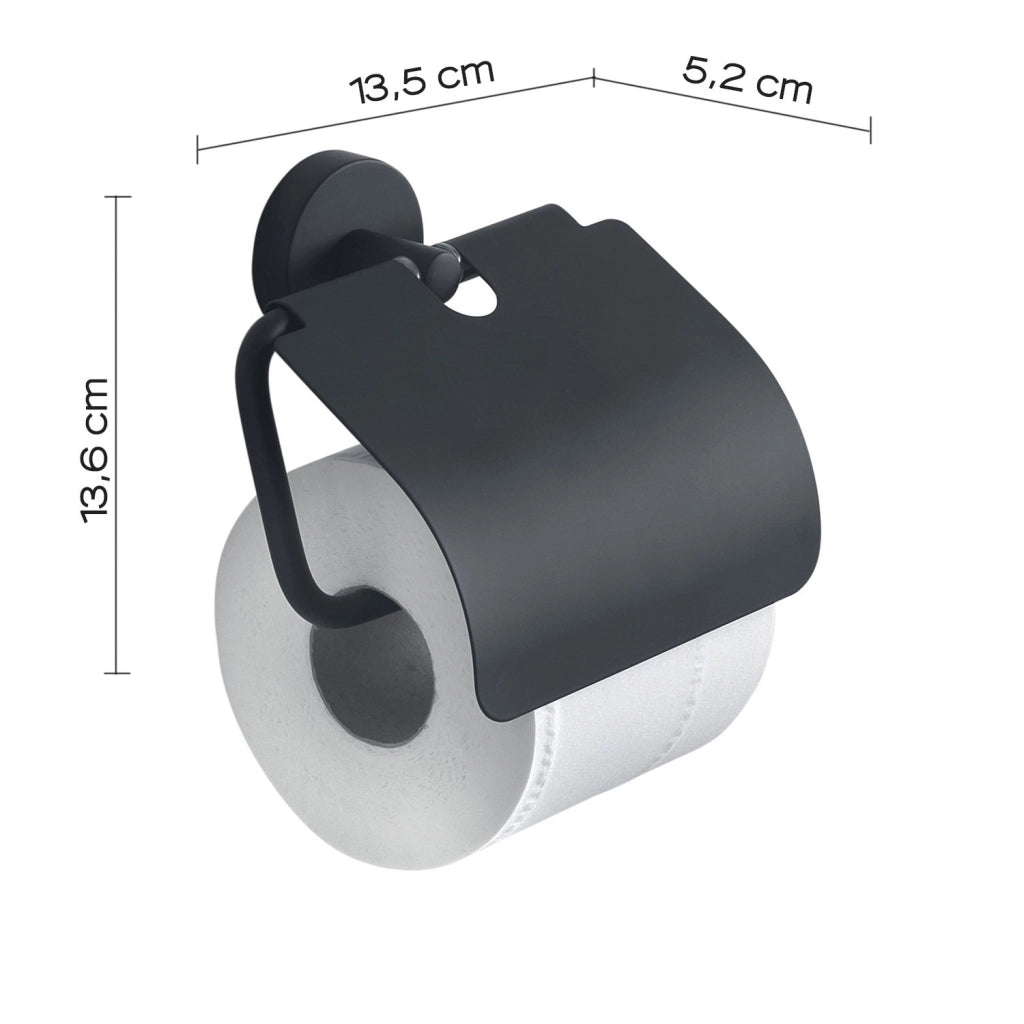 Portarotolo coperto da muro in acciaio inox e Cromall 2325 Gedy serie EROS Nero Matt