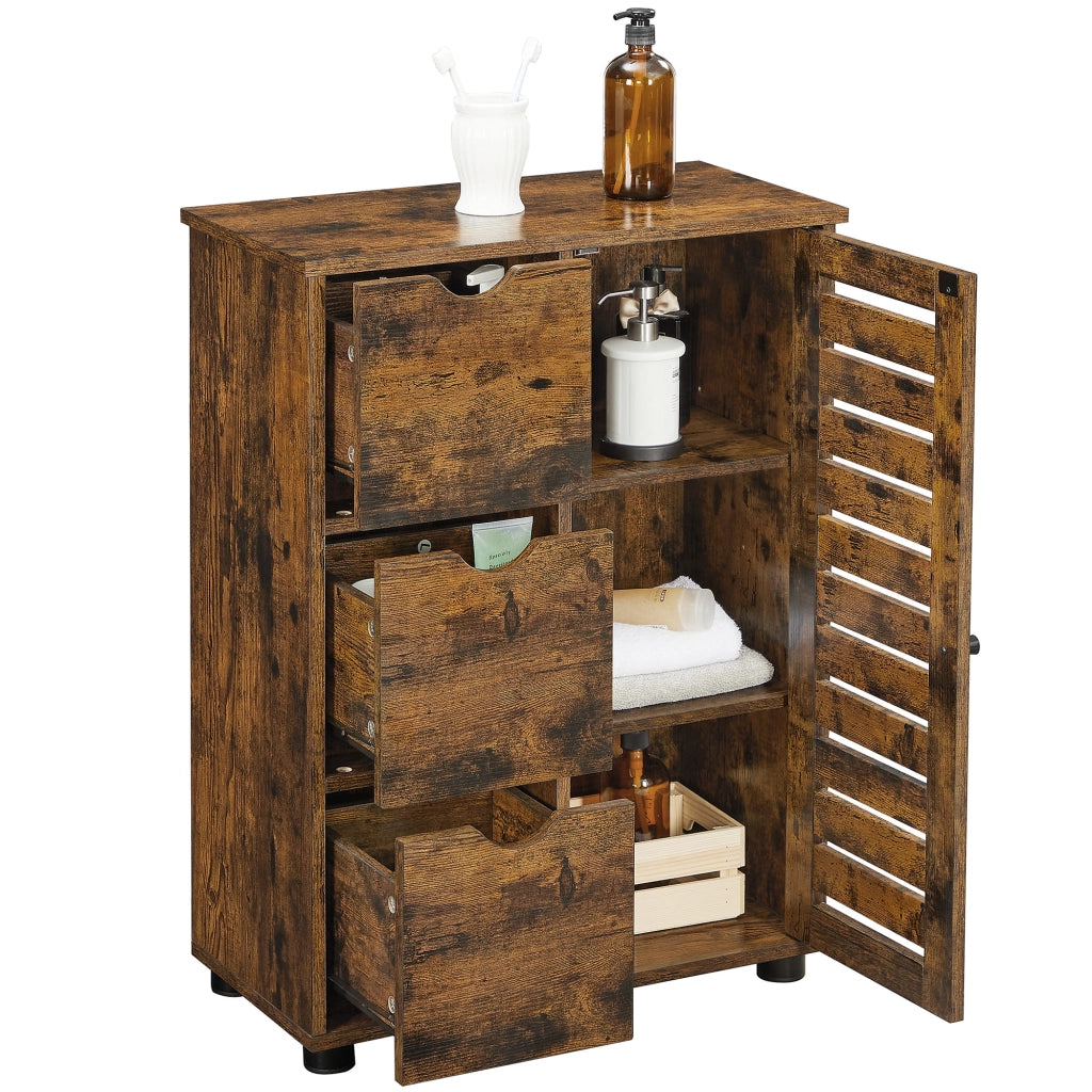 Mobiletto da bagno rustico VALORA con ripiani regolabili BBK143X01V1