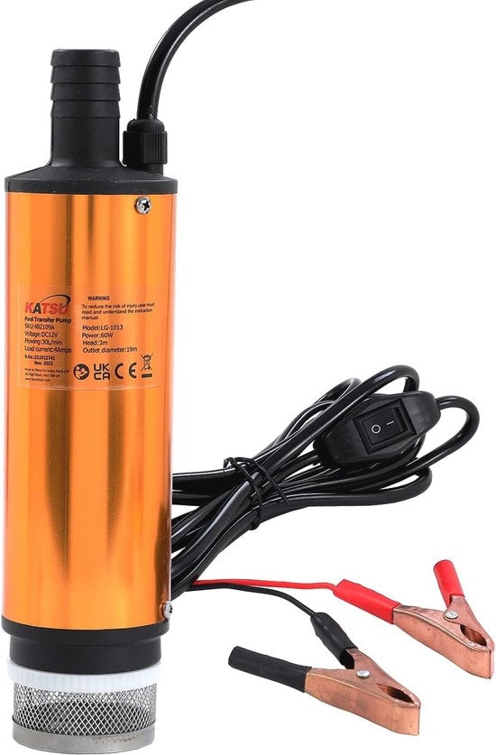 Pompa doppia fase 12V per Acqua, Diesel e Carburante - 51mm Alluminio - Ideale per Camping, Auto e Barca