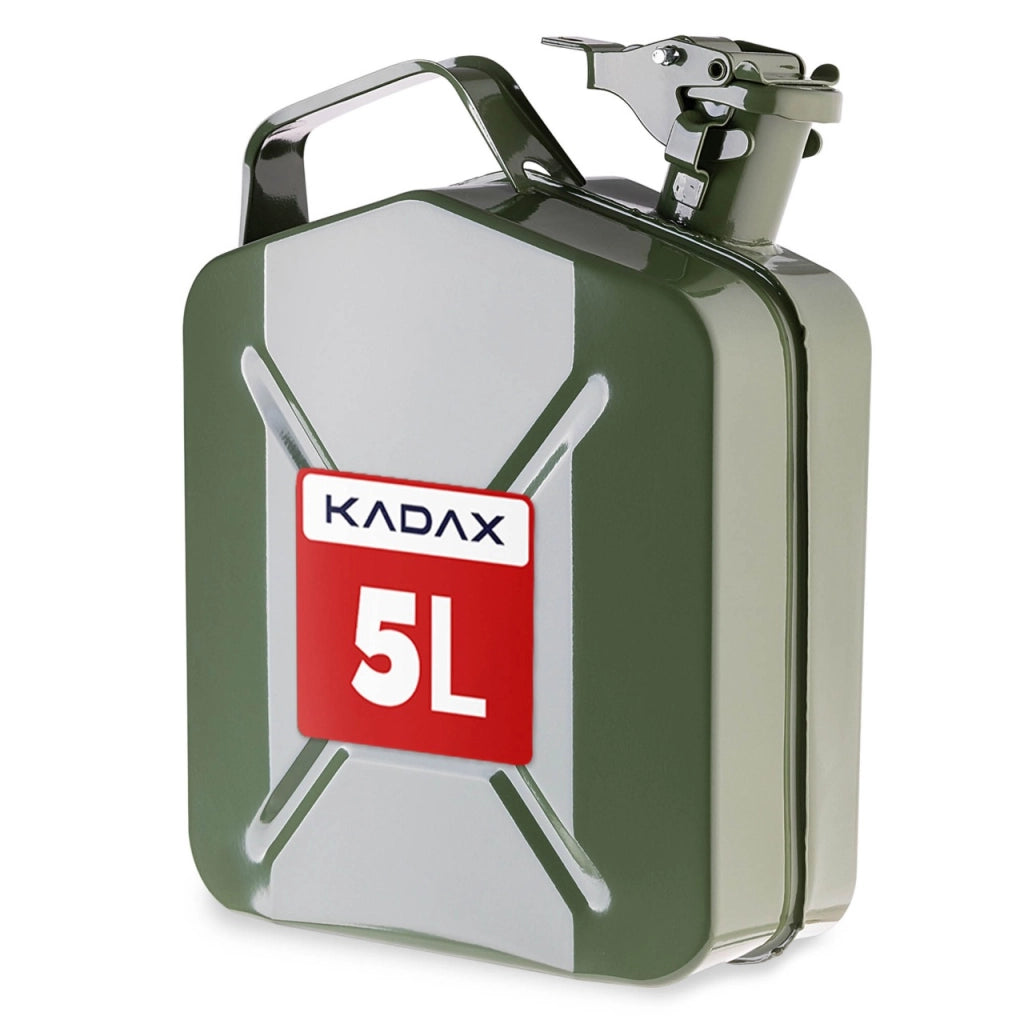 Tanica di carburante KADAX da 5 litri, contenitore per acqua e olio, tanica in metallo.