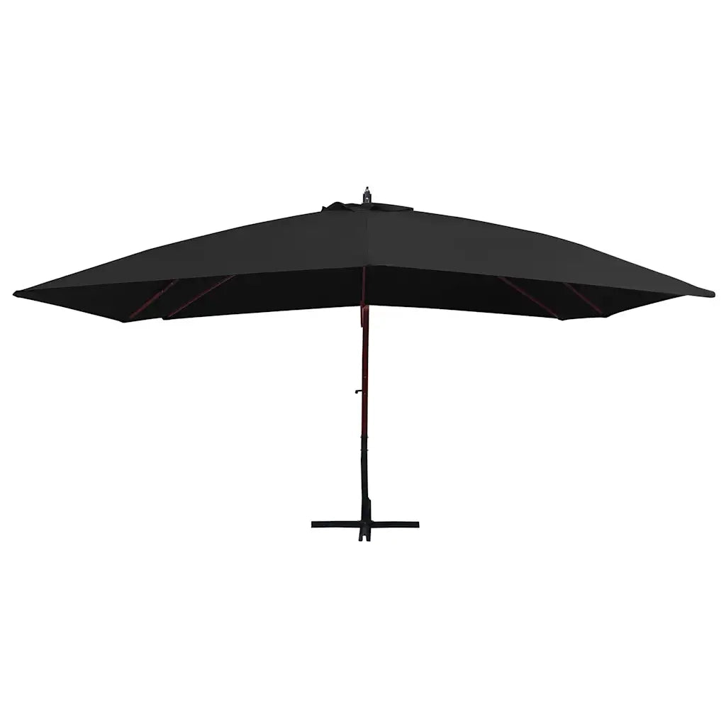 Ombrello | Parasolne a Sbalzo con Palo in Legno 400x300 cm Nero