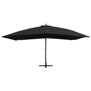 Ombrello | Parasolne a Sbalzo con Palo in Legno 400x300 cm Nero