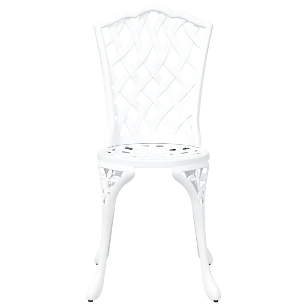 Set da Pranzo per Giardino 5 pcs Bianco Alluminio