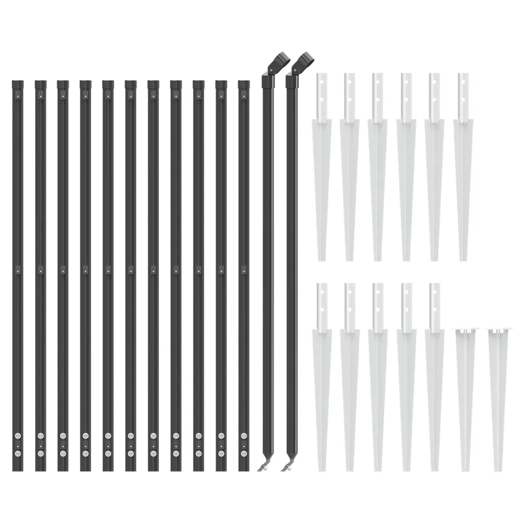 Recinzione da Giardino | Recinzione a Rete con Picchetti Ancoraggio Antracite 1x25 m