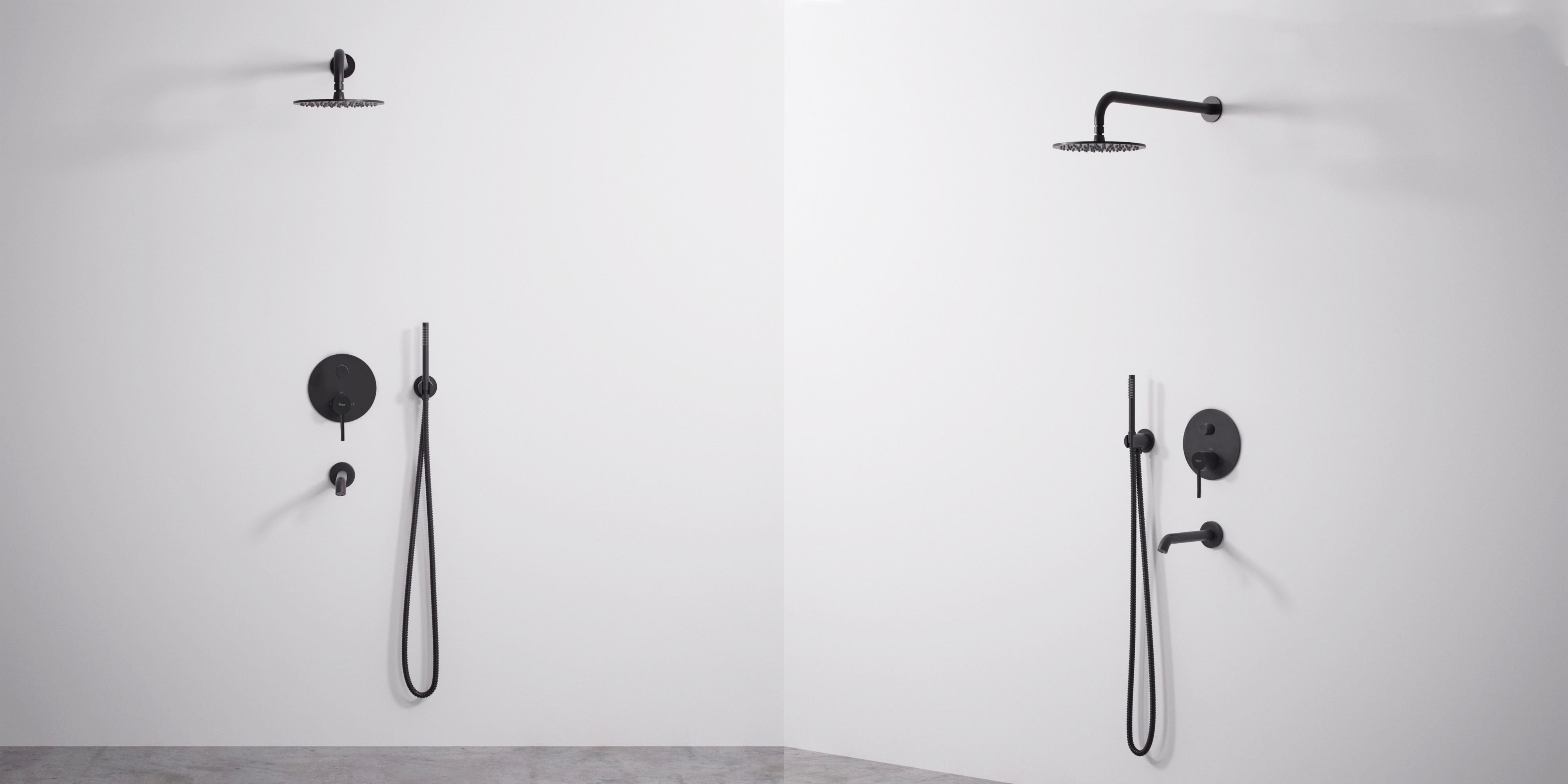 Set Da Vasca-doccia Da Incasso Rea Lungo Black + Box