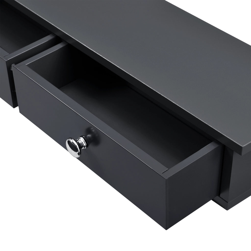 Mensola da Parete Geeste Comodino Sospeso con 2 Cassetti 60 x 15 x 10 cm - Nero [en.casa]