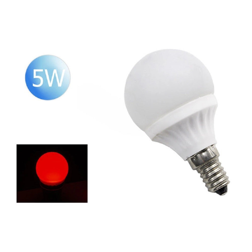 Trade Shop - Lampadina Led Sfera E14 5 Watt Luce Rossa Verde E Blu Colorata Lampada A5003 -