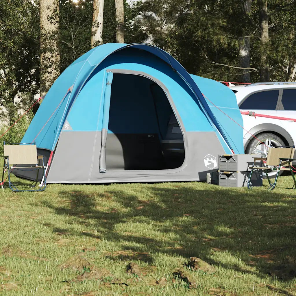 Tenda da Campeggio per Auto per 4 Persone Blu Impermeabile