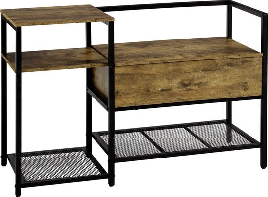Rack di scarpe - Ripostiglio di scarpe - Cassetto per scarpe - Cassetto per calzature - Marrone - Nero - 2 Livelli