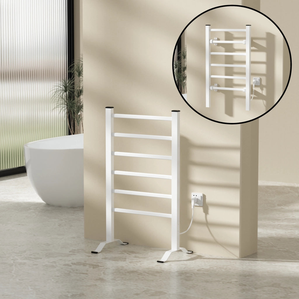 Scaldasalviette Elettrico Savitaipale da Terra o da Parete 85 x 55 cm 100 W Bianco pro.tec