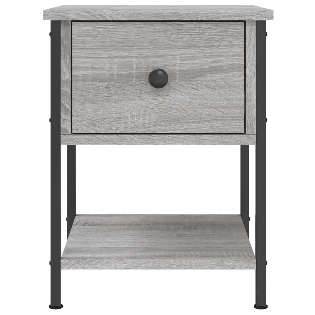 Set di 2 Comodini | Armadio da Notte | Mobiletto da notte Grigio Sonoma 34x35,5x45 cm in Legno Multistrato