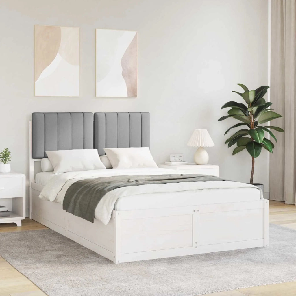 Letto con Testiera Rivestita Grigio chiaro 120 x 190 cm