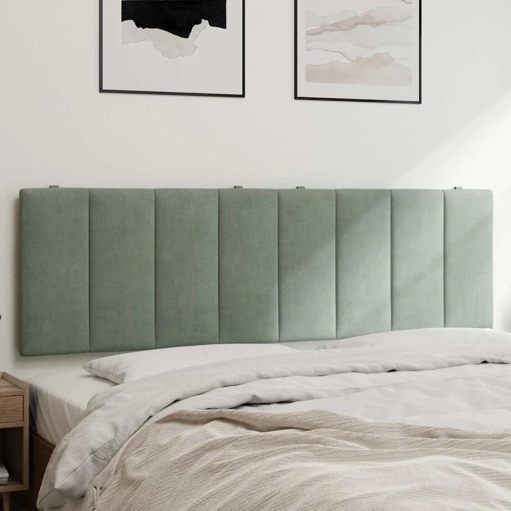 Cuscino Testiera Hanko Grigio Chiaro 160 cm in Velluto CFW1573191