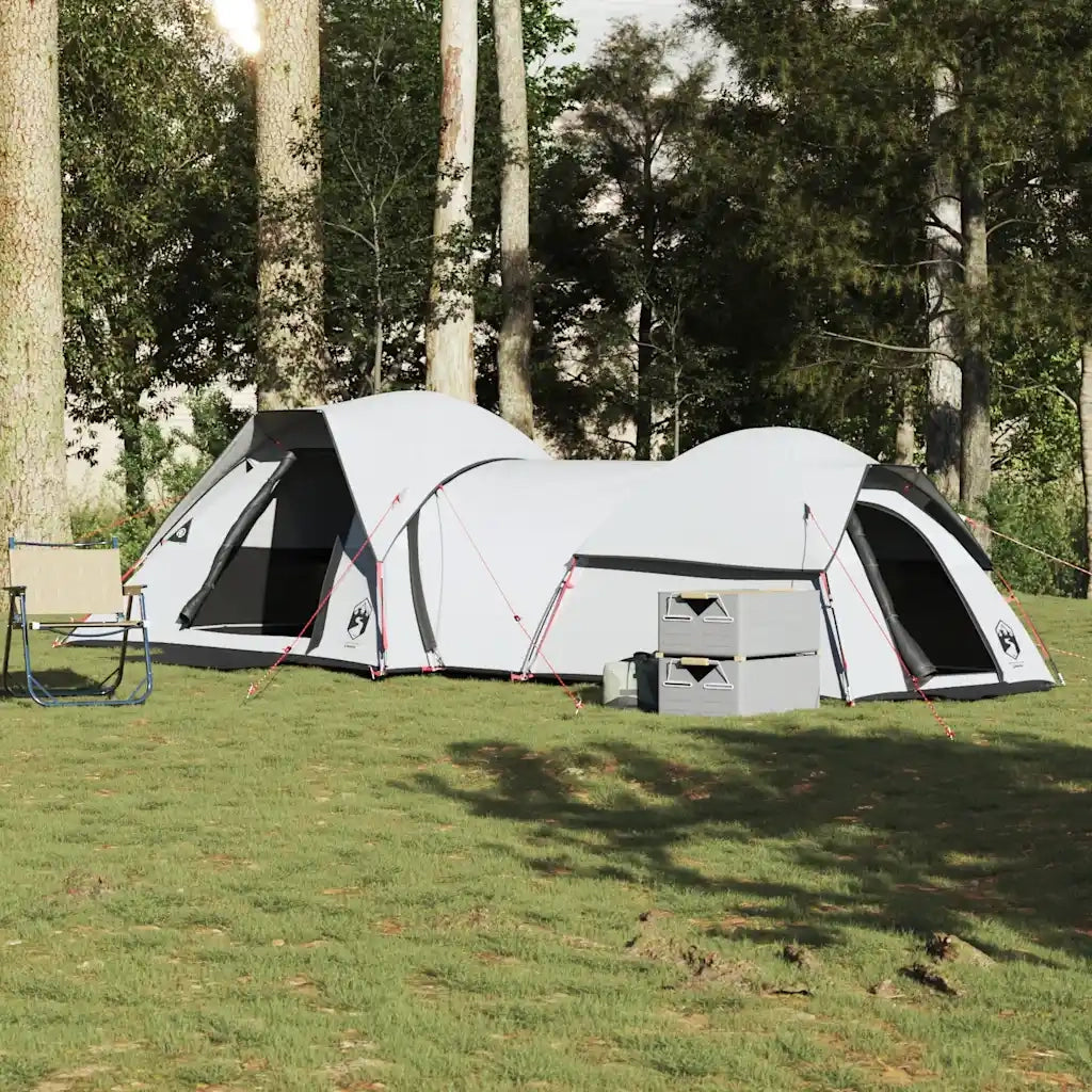 Tenda Campeggio 5 Persone Bianca Tessuto Oscurante Impermeabile 4009590
