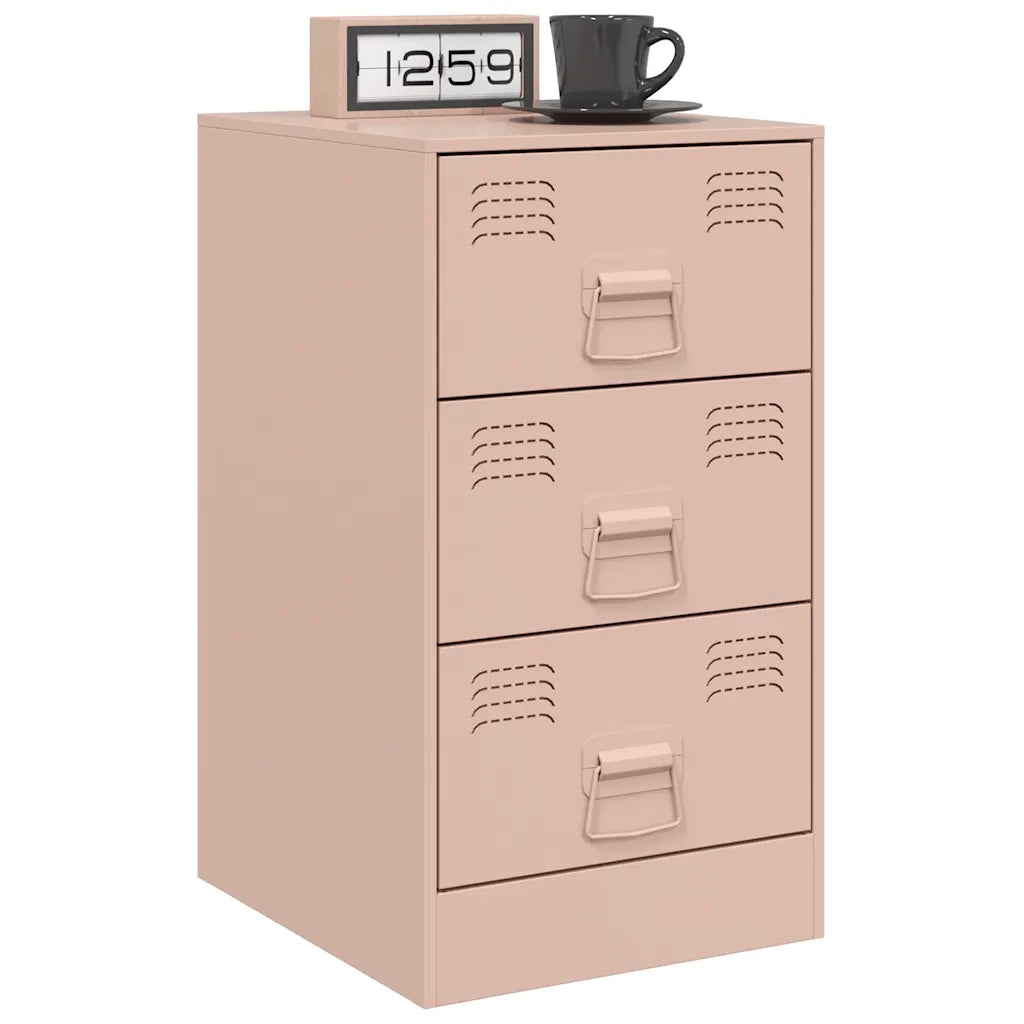 Comodini 2 pz-Set di 2 Tavolino da notte Rosa 34,5x39x62 cm in Acciaio 948538