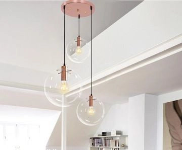 Lampada Da Soffitto Pensile Di Vetro Lassi 20+25+30 Cmd