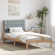 Letto con Testiera Rivestita con testiera Marrone 100 x 200 cm